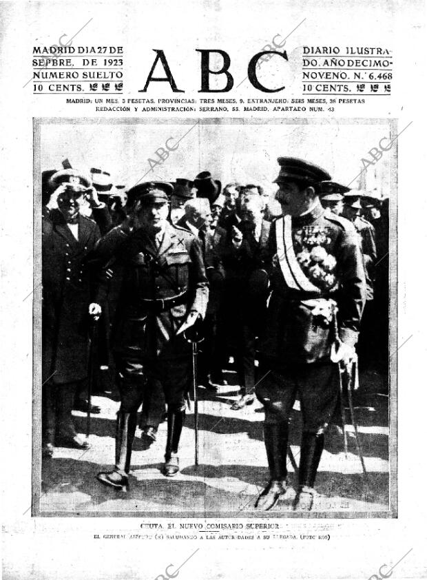 ABC MADRID 27-09-1923 página 1