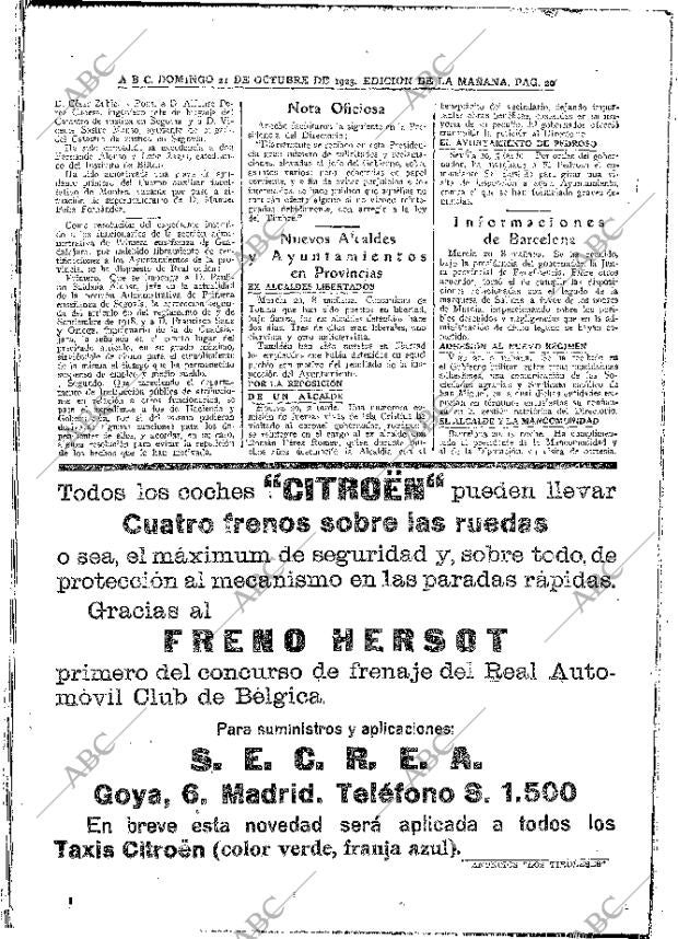 ABC MADRID 21-10-1923 página 20