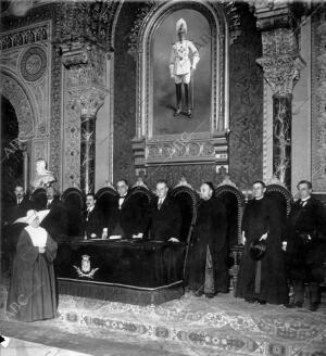 Entrega del premio A la Virtud, Instituido por la sociedad Economica Barcelonesa...