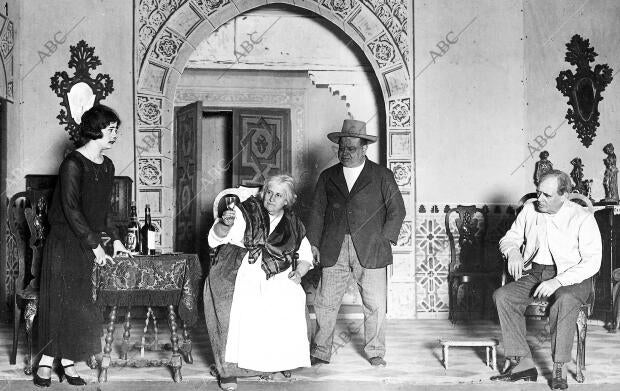 Una escena de la Comedia, de Francisco Viu "el Surco" Estrenada en el teatro de...