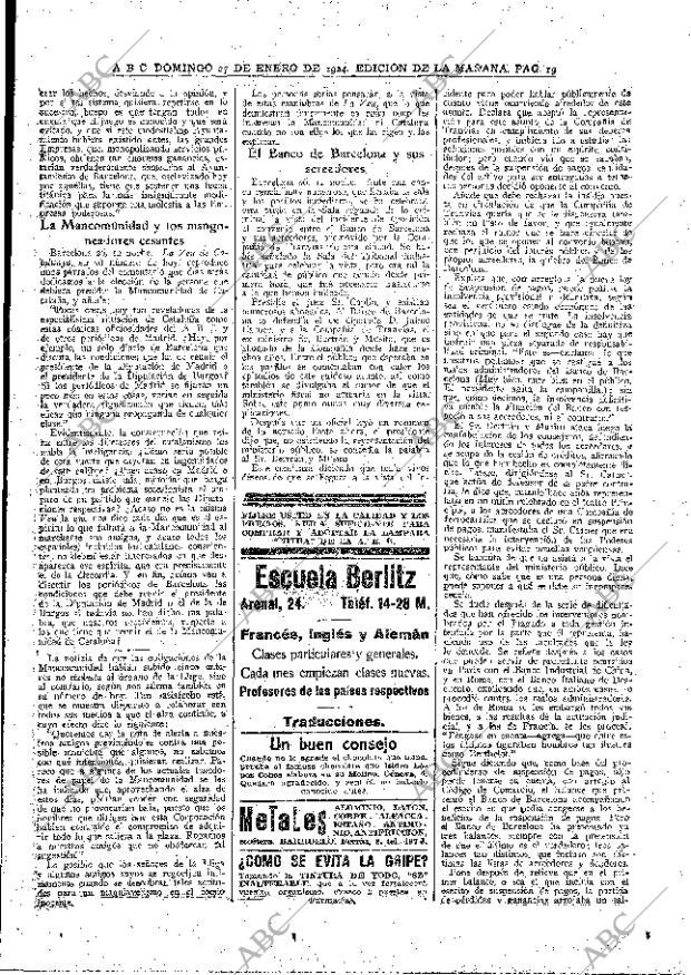ABC MADRID 27-01-1924 página 19