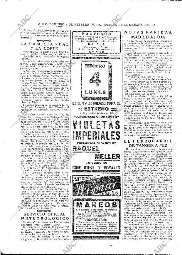 ABC MADRID 03-02-1924 página 20