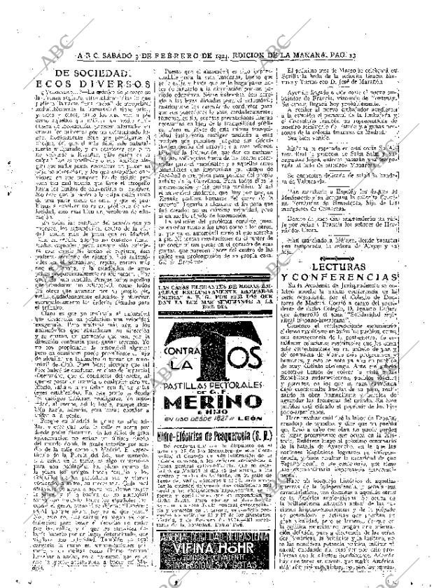 ABC MADRID 09-02-1924 página 13