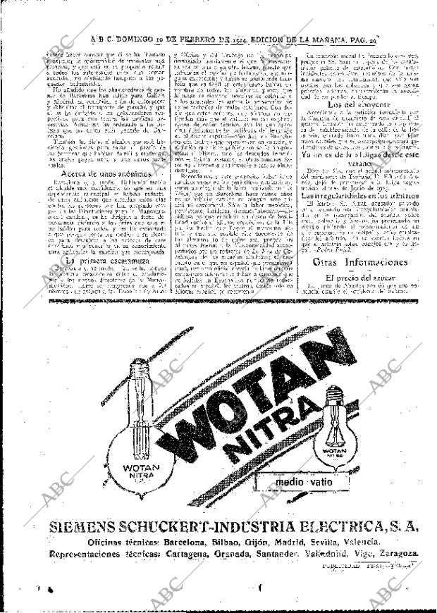 ABC MADRID 10-02-1924 página 20