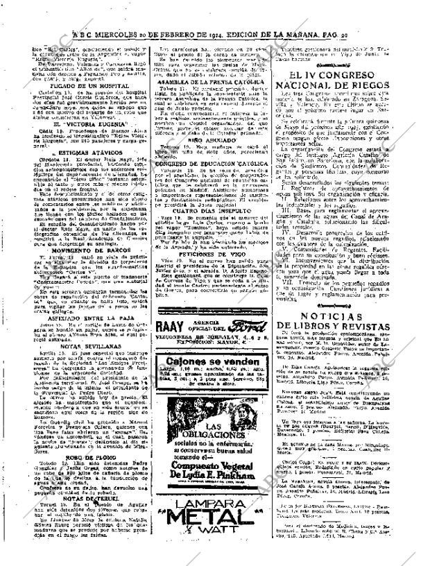 ABC MADRID 20-02-1924 página 20