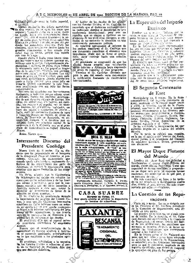 ABC MADRID 23-04-1924 página 22