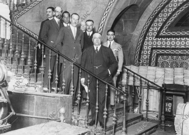 En la imagen, Gregorio Corrochano, Ignacio Sánchez Mejías y Torcuato Luca de...