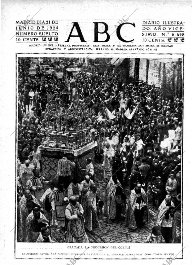 ABC MADRID 21-06-1924 página 1