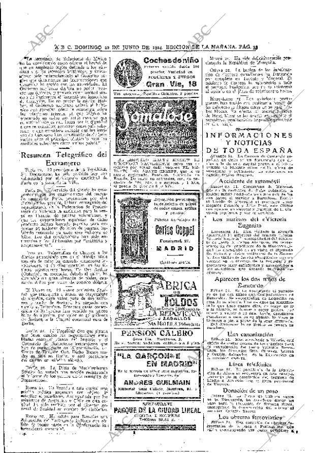 ABC MADRID 22-06-1924 página 33