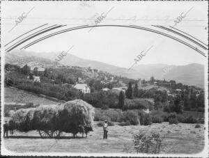 Cercedilla (Madrid), 1925 (CA.). Típico día de trabajo en el campo