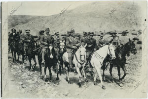 Francisco Franco, Miguel Primo de Rivera, José Sanjurjo y Leopoldo Saro