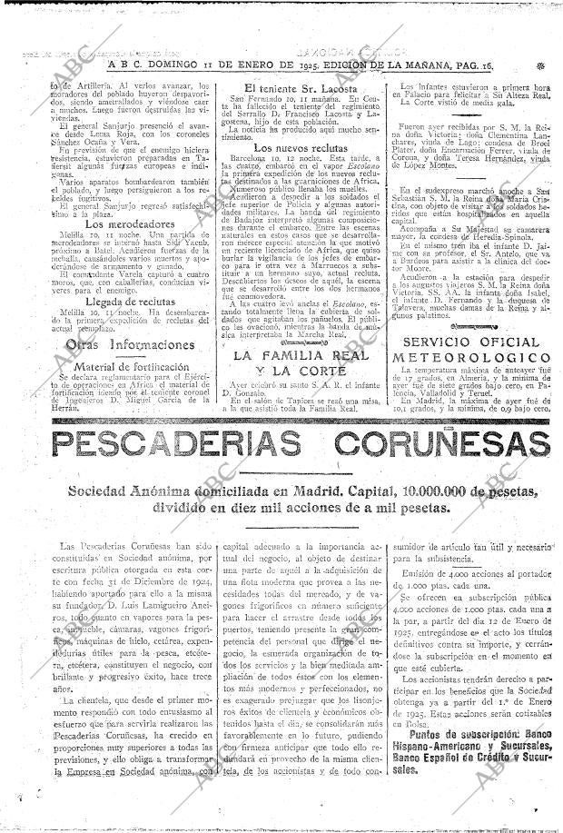 ABC MADRID 11-01-1925 página 16