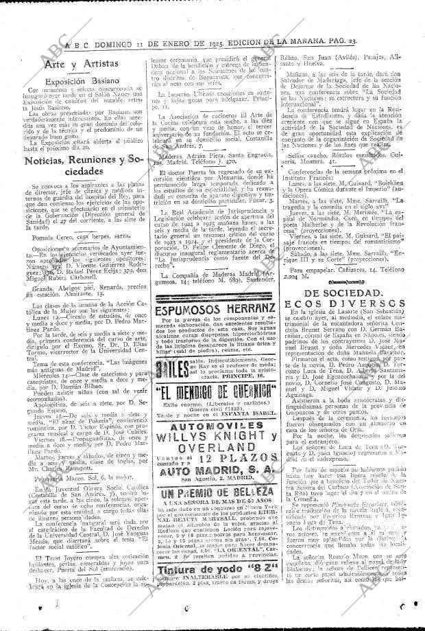 ABC MADRID 11-01-1925 página 23