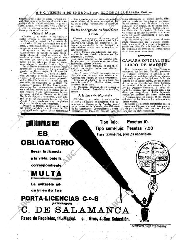ABC MADRID 16-01-1925 página 10