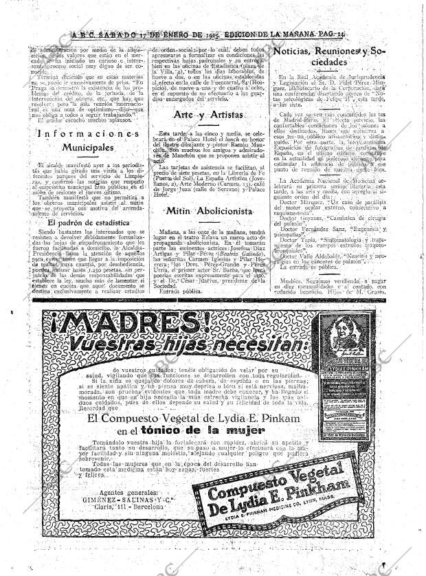 ABC MADRID 17-01-1925 página 14
