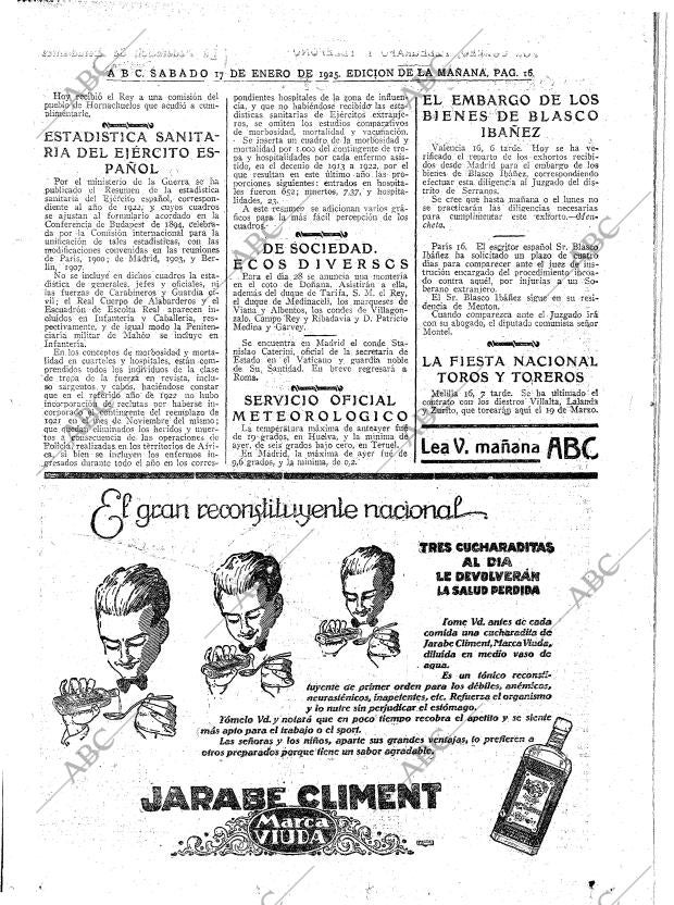 ABC MADRID 17-01-1925 página 16