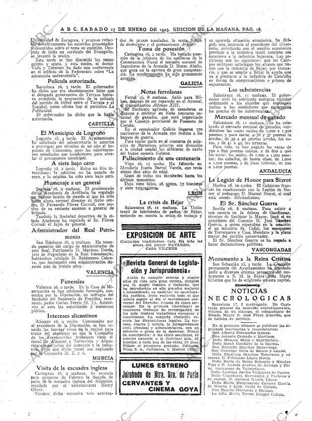 ABC MADRID 17-01-1925 página 18