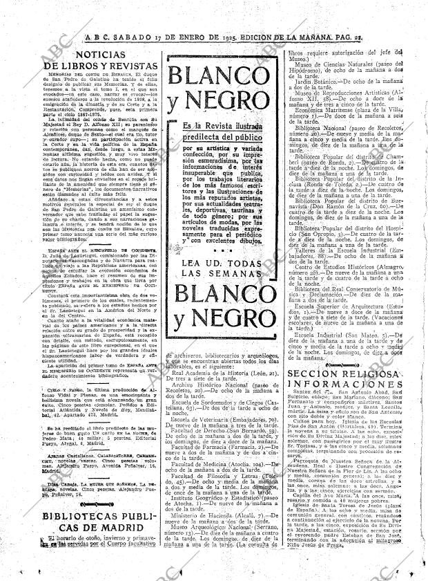ABC MADRID 17-01-1925 página 22