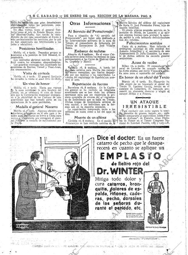 ABC MADRID 17-01-1925 página 8