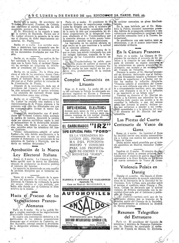 ABC MADRID 19-01-1925 página 21