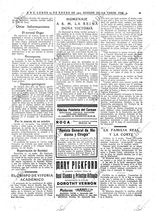 ABC MADRID 19-01-1925 página 9