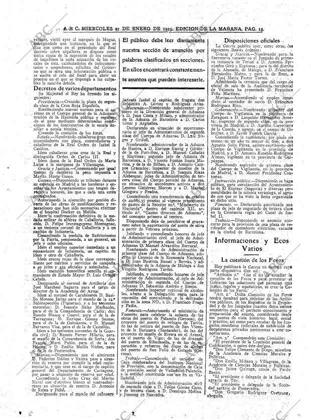 ABC MADRID 21-01-1925 página 15