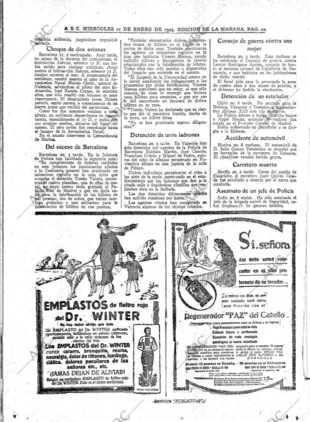ABC MADRID 21-01-1925 página 22