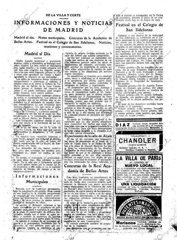 ABC MADRID 22-01-1925 página 21
