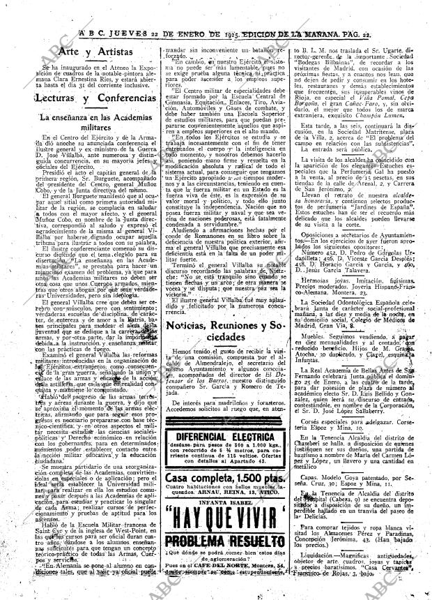 ABC MADRID 22-01-1925 página 22