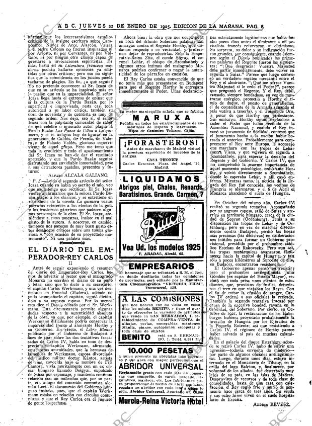 ABC MADRID 22-01-1925 página 8