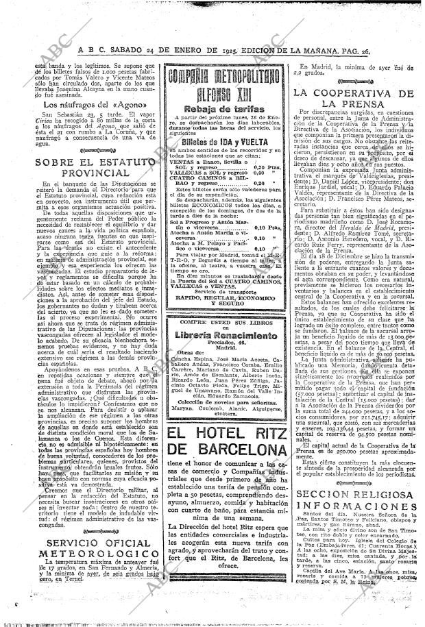 ABC MADRID 24-01-1925 página 26