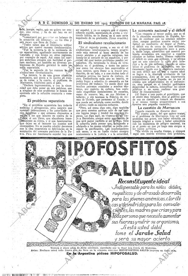ABC MADRID 25-01-1925 página 18