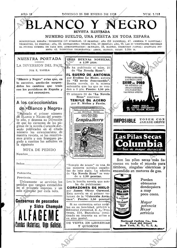 BLANCO Y NEGRO MADRID 25-01-1925 página 3