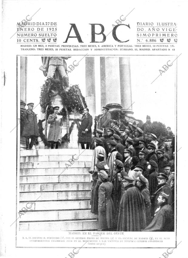 ABC MADRID 27-01-1925 página 1