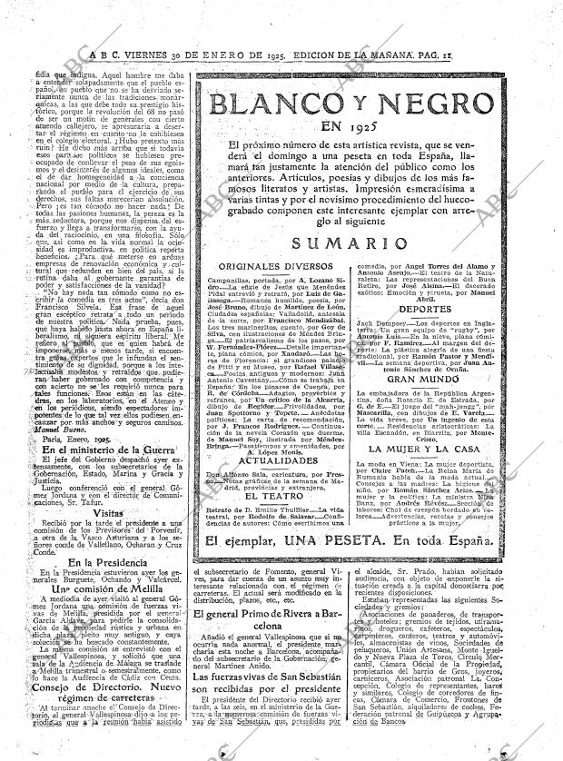 ABC MADRID 30-01-1925 página 11