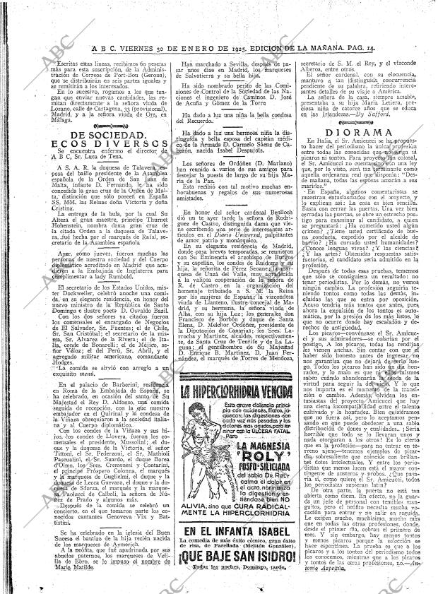 ABC MADRID 30-01-1925 página 14