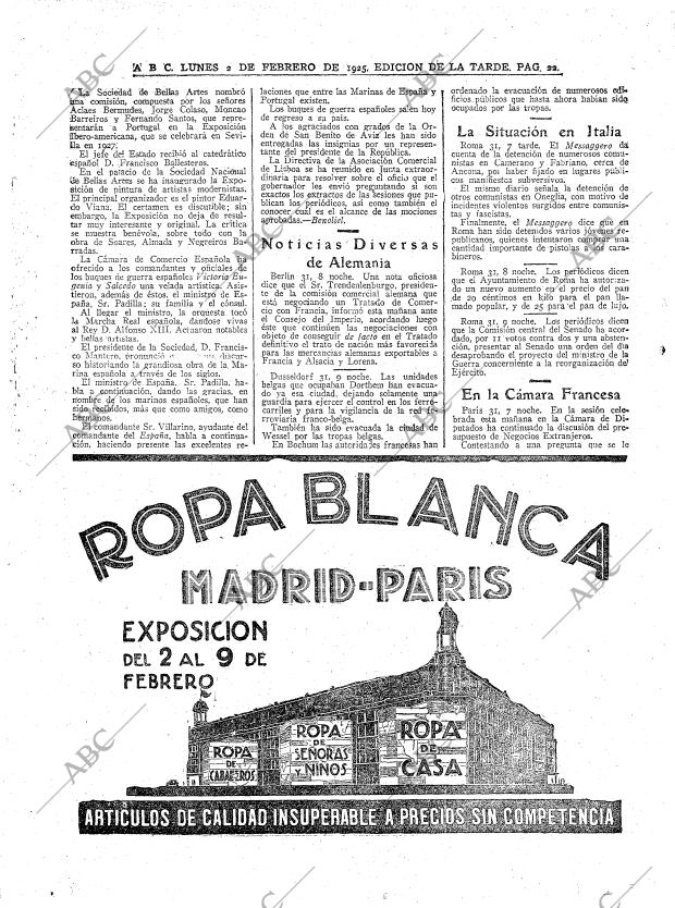 ABC MADRID 02-02-1925 página 22