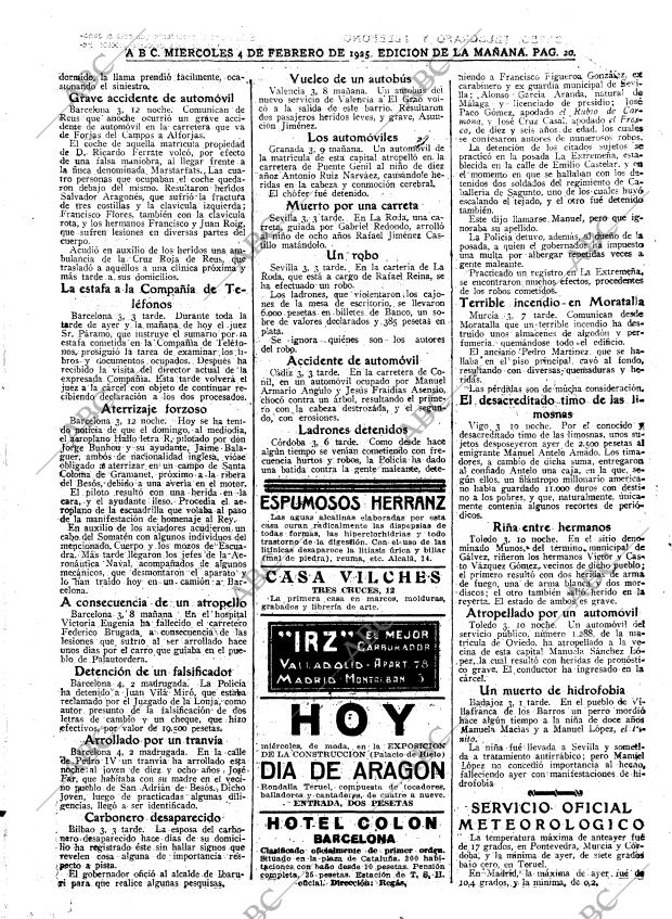 ABC MADRID 04-02-1925 página 20