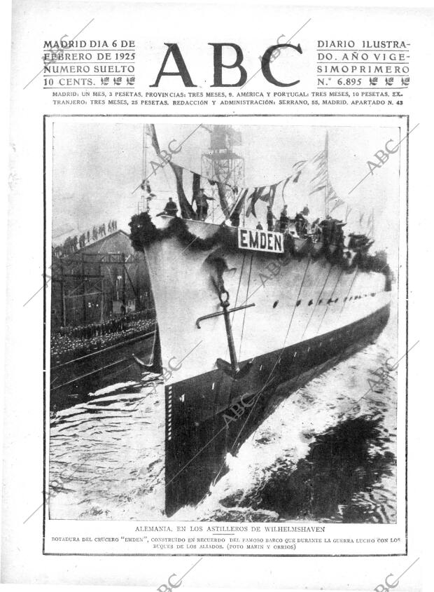 ABC MADRID 06-02-1925 página 1