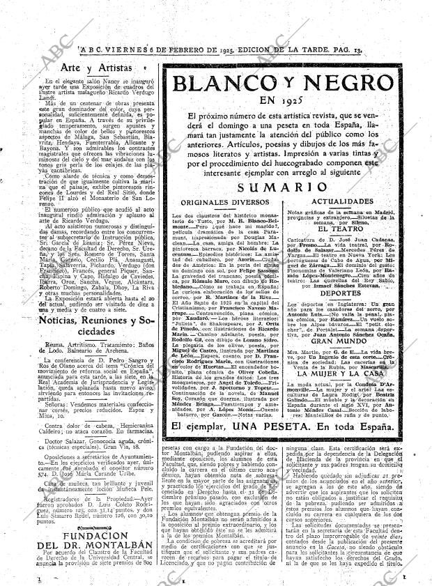 ABC MADRID 06-02-1925 página 13