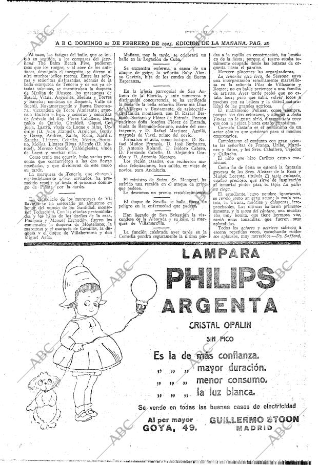 ABC MADRID 22-02-1925 página 28