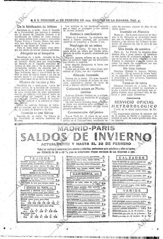 ABC MADRID 22-02-1925 página 30