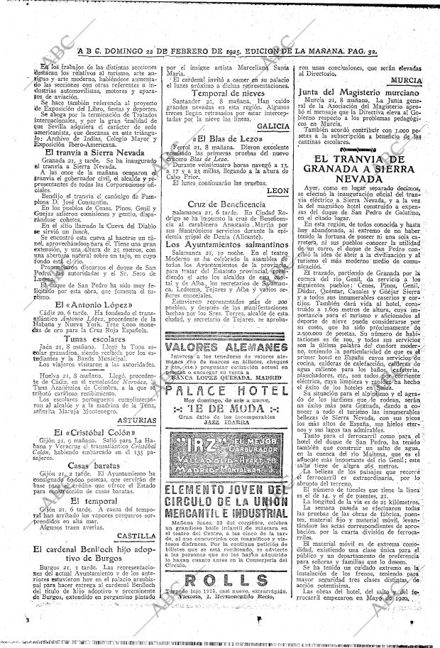 ABC MADRID 22-02-1925 página 32