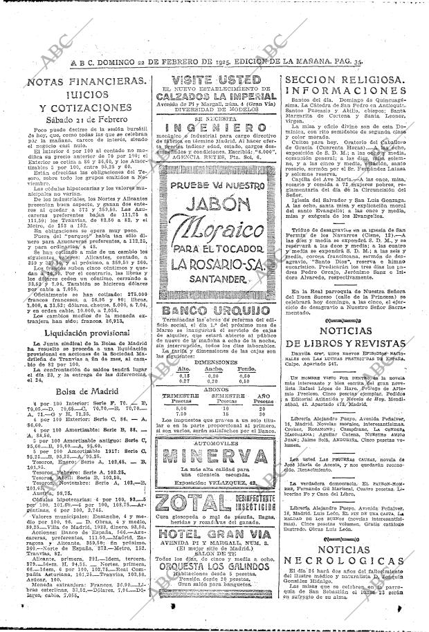 ABC MADRID 22-02-1925 página 35