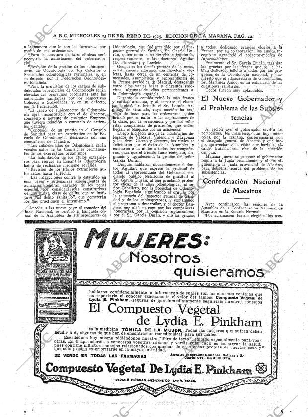ABC MADRID 25-02-1925 página 12
