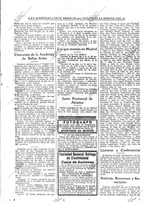 ABC MADRID 25-02-1925 página 13
