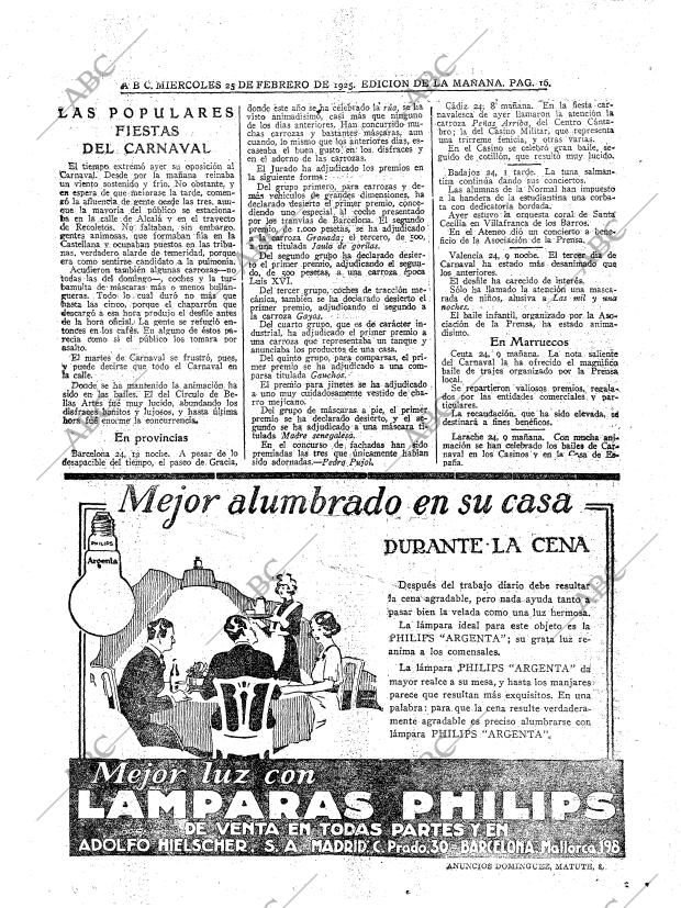 ABC MADRID 25-02-1925 página 16