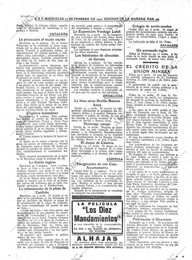 ABC MADRID 25-02-1925 página 20