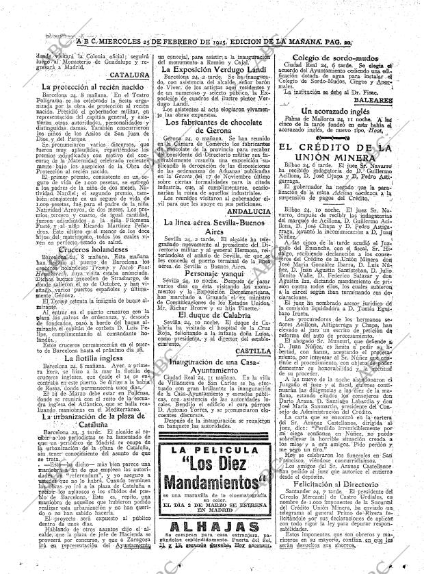 ABC MADRID 25-02-1925 página 20