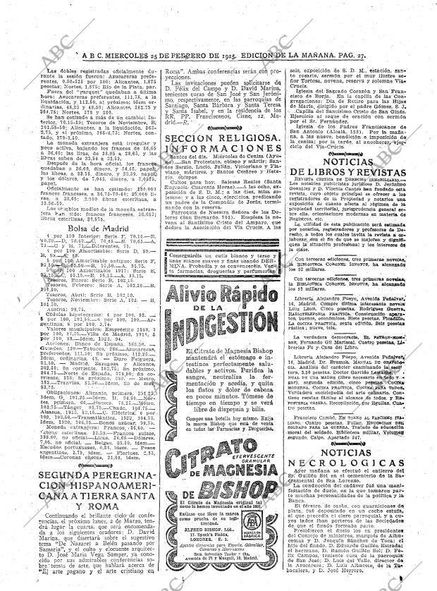 ABC MADRID 25-02-1925 página 27